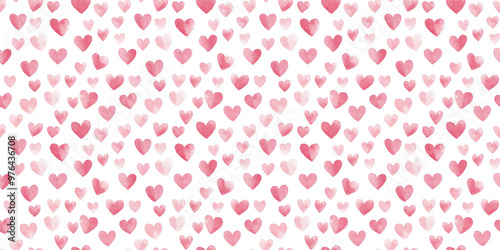 Wallpaper Mural soft pink and crimson color hearts seamless pattern, clean surface texture, white background Torontodigital.ca
