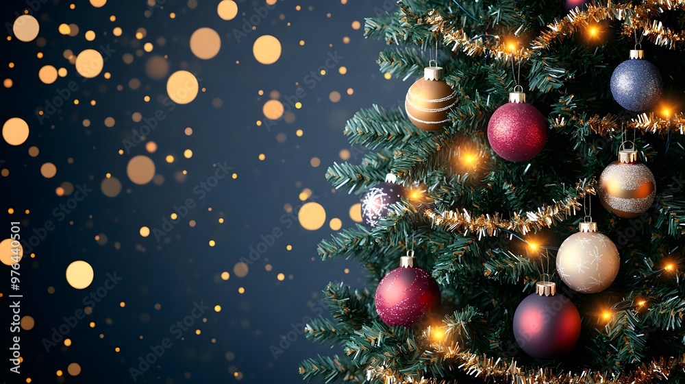 Festive Christmas Tree with Ornaments and Lights Festive Christmas Tree with Ornaments and Lights
