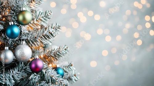 Festive Christmas Tree with Ornaments and Lights
