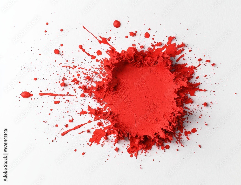 Vibrant red paint splash on white background Vibrant red paint splash on white background