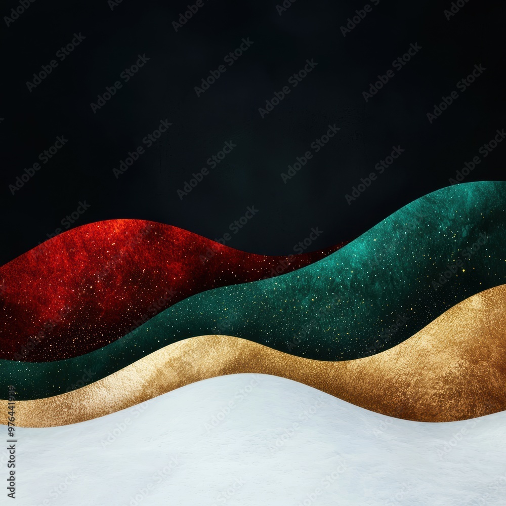 Vibrant abstract landscape with glittering hills