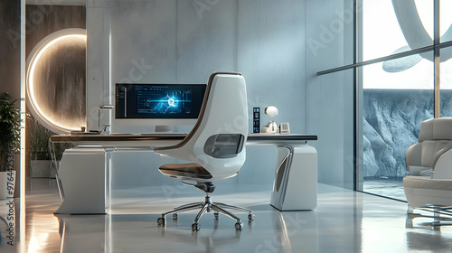 Modern Office Interior Design - 3D Illustration