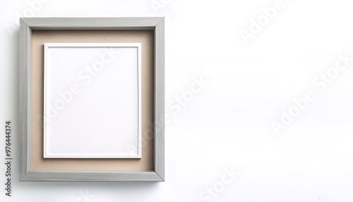 Mock up photo picture frame with empty copy space to add words for personal touch advertising or advertisement. Isolated on white background