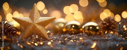 Sparkling Christmas Star with Lights & Ornaments