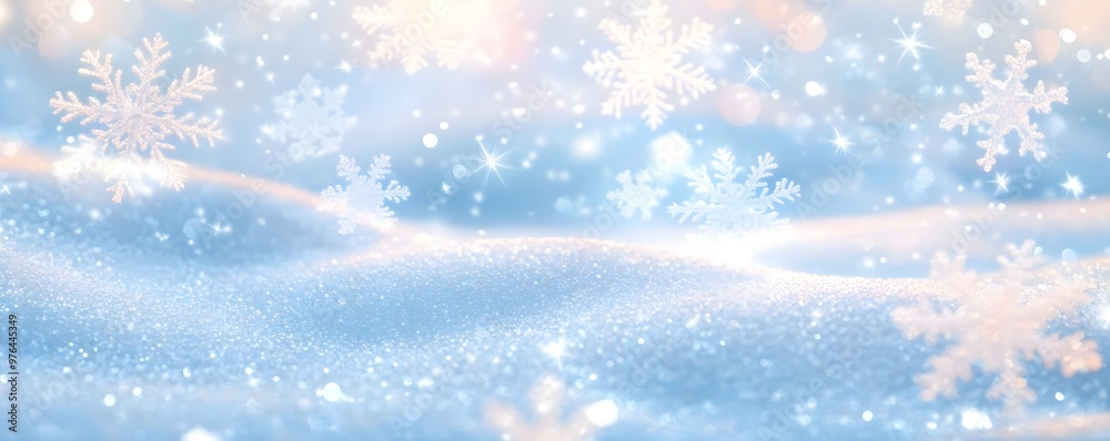 Sparkling Winter Snowflakes Background - Festive Holiday Design Sparkling Winter Snowflakes Background - Festive Holiday Design