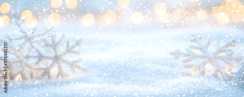 Sparkling Winter Snowflakes with Bokeh Lights