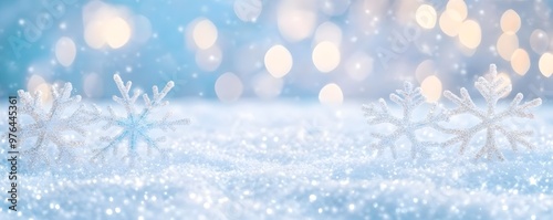 Sparkling Winter Wonderland with Snowflake Decorations
