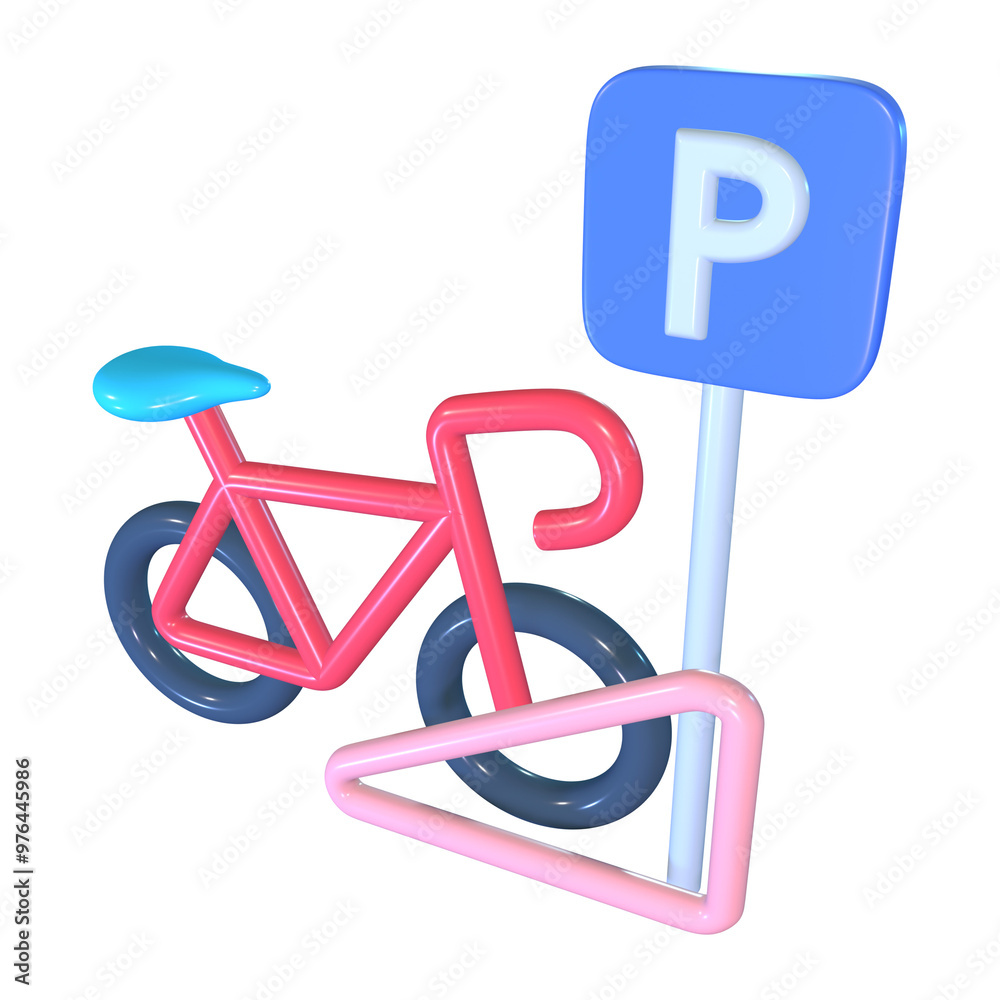 Bicycle Rack 3D Illustration Icon Bicycle Rack 3D Illustration Icon