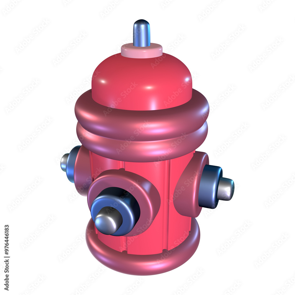 Naklejka premium Fire Hydrant 3D Illustration Icon