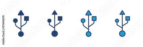 Usb icon vector. Flash disk icon vector