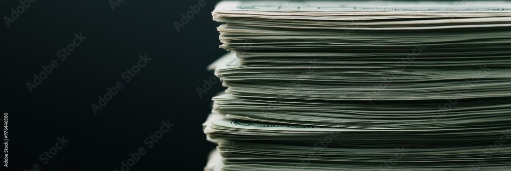 A close-up shot of a neatly stacked pile of paper currency notes, highlighting the intricacies and textures against a dark, contrasting background. A close-up shot of a neatly stacked pile of paper currency notes, highlighting the intricacies and textures against a dark, contrasting background.