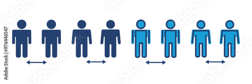 Social distance icon vector. social distancing icon. self quarantine sign