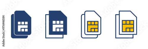 Sim card icon vector. dual sim card icon vector