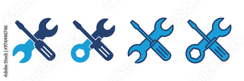 Repair tools icon vector. tool icon vector. setting icon vector. Wrench and screwdriver. support, Service