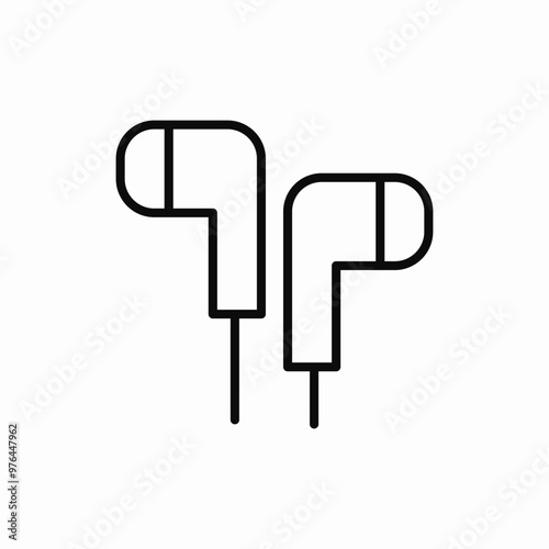 wire earphones icon sign vector photo