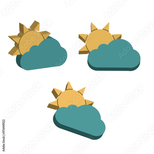 3d cloudy realistic vector concept