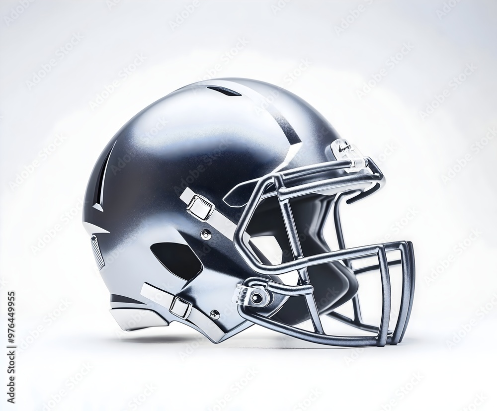 Naklejka premium American Football Helmet Isolated on White Background – Professional Sports Gear for American Football, Perfect for Team Sports, Competitions, Game Day, and Sports Advertising