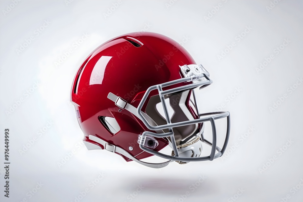 Fototapeta premium American Football Helmet Isolated on White Background – Professional Sports Gear for American Football, Perfect for Team Sports, Competitions, Game Day, and Sports Advertising