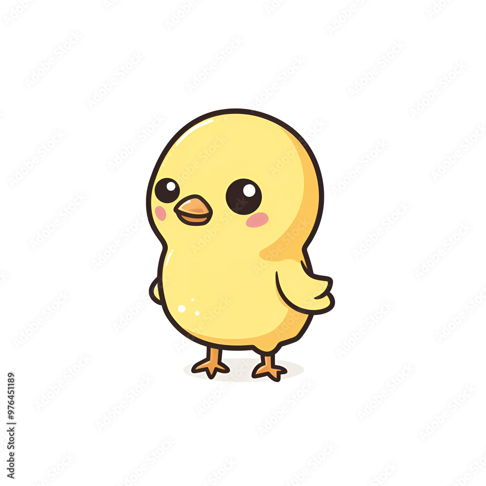 A cute yellow chick, a simple flat illustration style, a white background, Generative AI A cute yellow chick, a simple flat illustration style, a white background, Generative AI