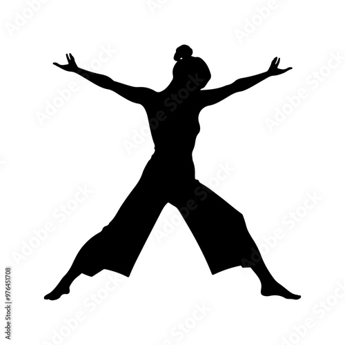 yoga silhouette vector black color silhouette solid white background 