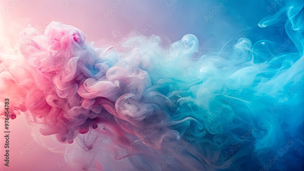 Fototapeta premium Dreamy motion on pastel pink and blue smoke background for a soft and ethereal aesthetic