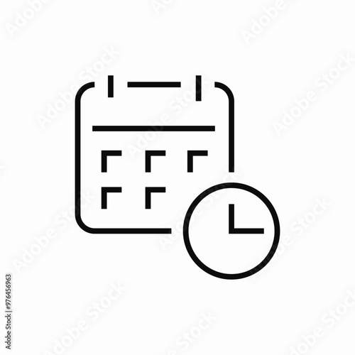 calendar date time icon sign vector