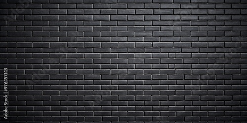 A modern and sleek black painted brick wall, perfect as a background or wallpaper