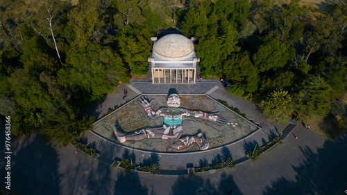 Vista Aerea Fuente de Tlaloc Bosque de Chapultepec. conceptos: ciudad, bosque, museo en la ciuad, prehispanico, Latinoamericano photo