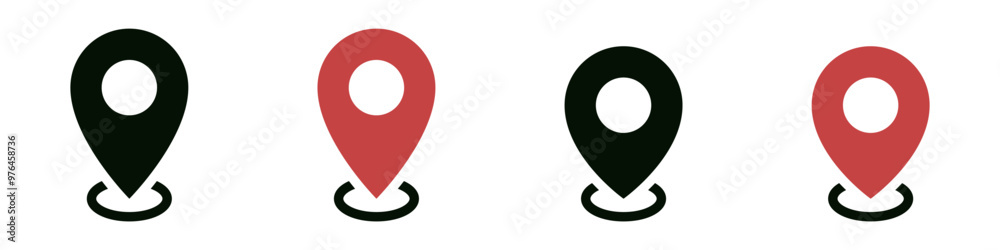 Location icon set, Map pin place marker. location pointer icon symbol in flat style. Red Location pin icon, Navigation sign Location icon set, Map pin place marker. location pointer icon symbol in flat style. Red Location pin icon, Navigation sign