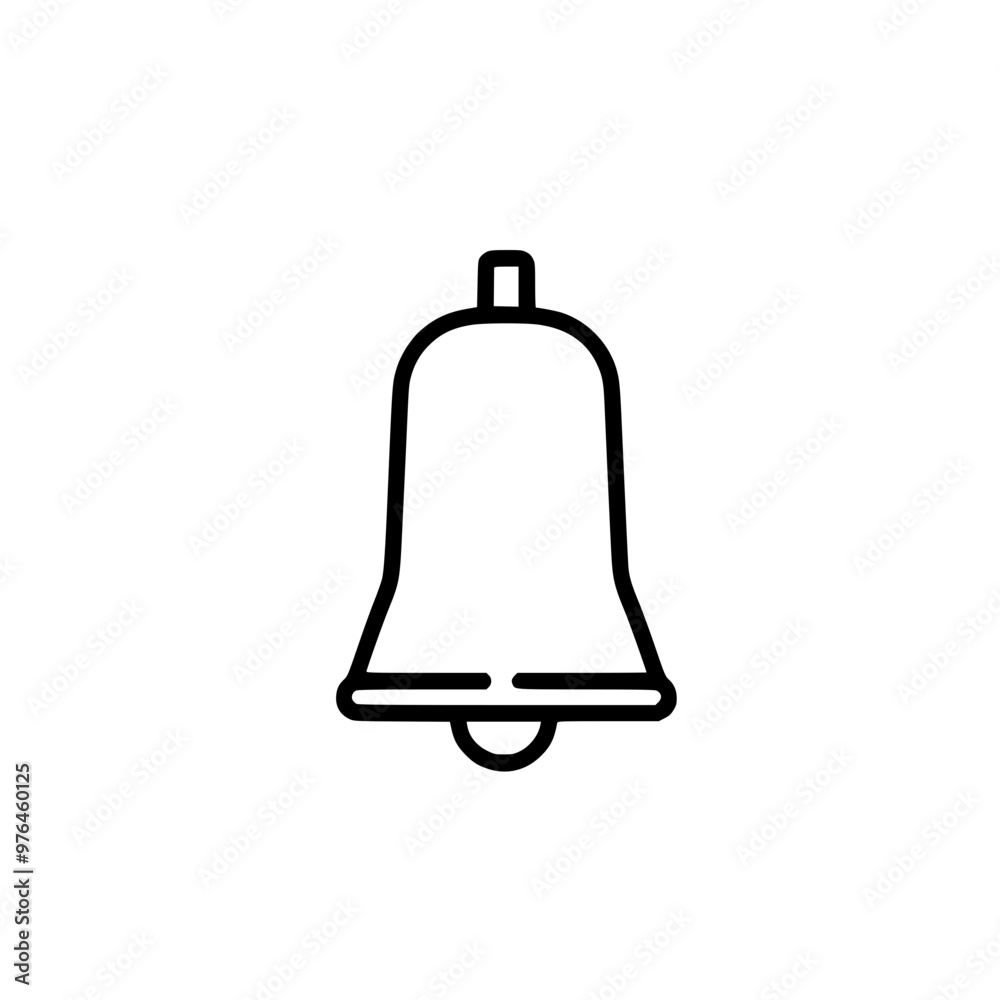 Simple black and white bell icon on a white background. Simple black and white bell icon on a white background.