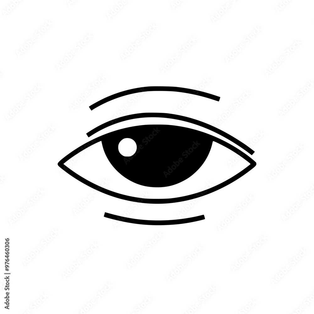 A minimalist black and white drawing of a single eye with simple lines and curves. A minimalist black and white drawing of a single eye with simple lines and curves.