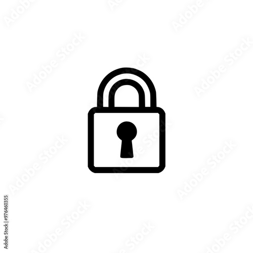 Simple black padlock icon representing security and protection on a white background.
