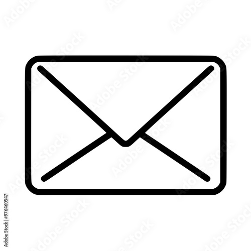 Simple black outlined icon of a closed envelope on a white background.