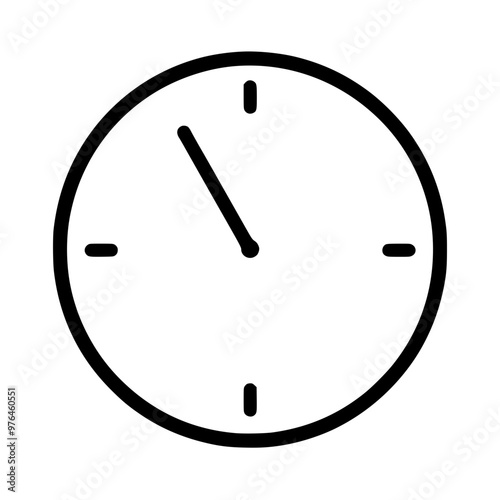 A minimalist black and white clock icon with a single hand pointing towards nine.
