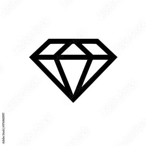 Black and white outline of a diamond icon on a plain background.