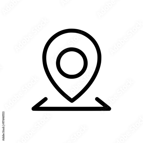 Black and white location pin icon indicating a geographical position.