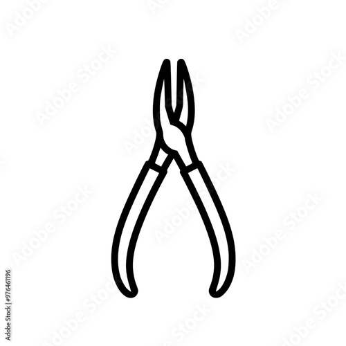 Black and white line drawing of pliers with long handles on a white background.