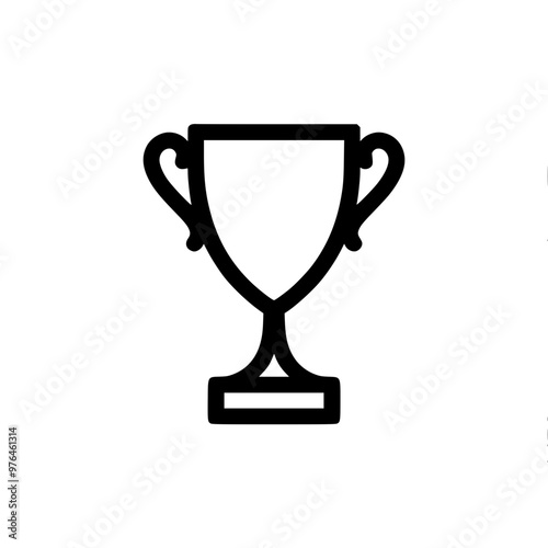 Simple black trophy icon representing achievement and success on a plain white background.