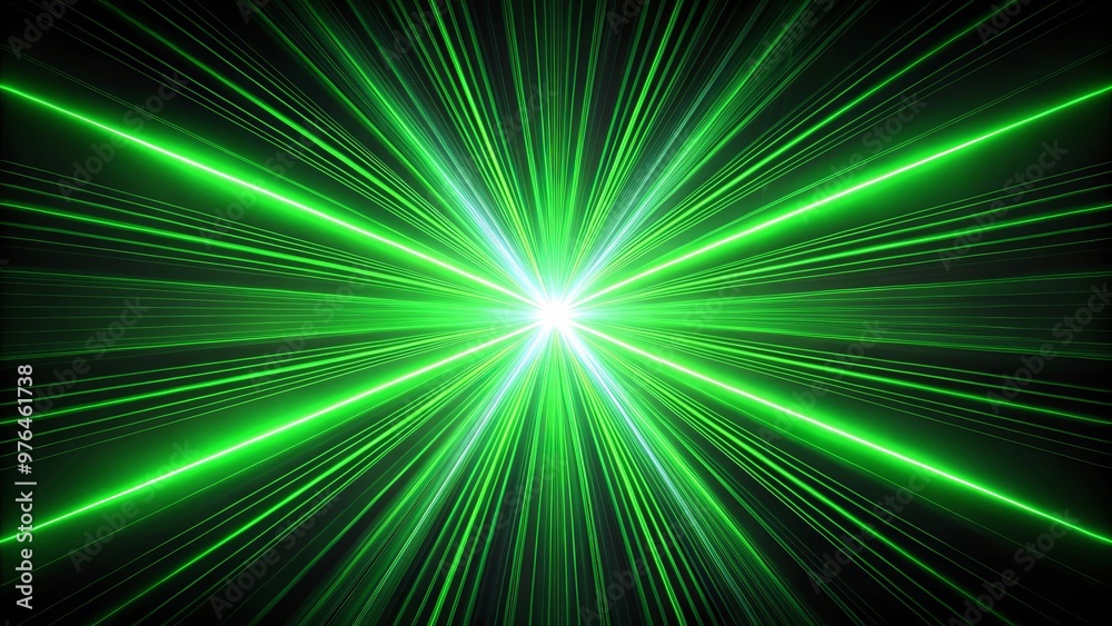 Abstract green laser light lines on black background Abstract green laser light lines on black background