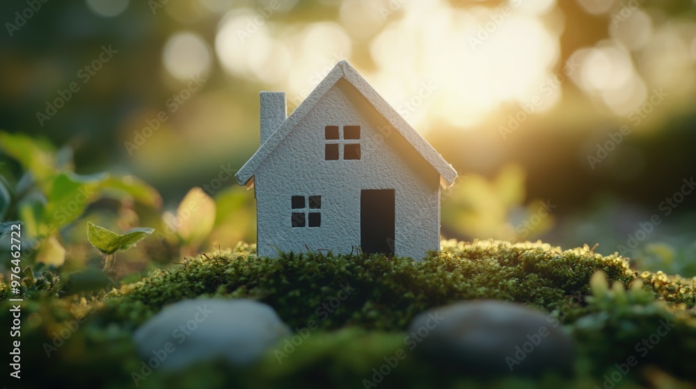 Serene Home in Mossy Forest