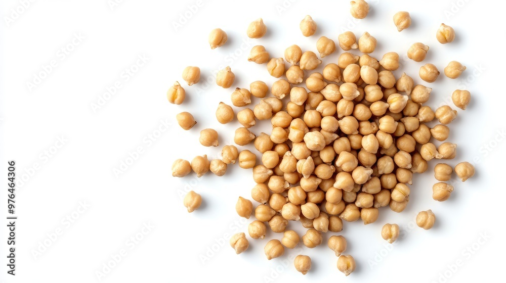 Chickpeas isolated on white background. top view Chickpeas isolated on white background. top view
