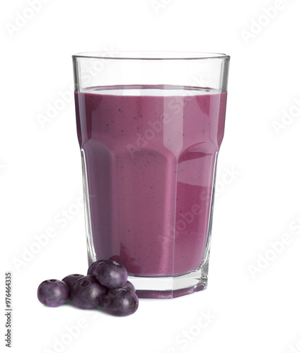 Wallpaper Mural Tasty acai juice in glass and berries isolated on white Torontodigital.ca