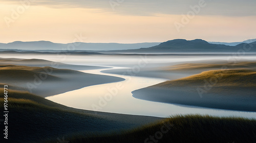 A winding river in the desert