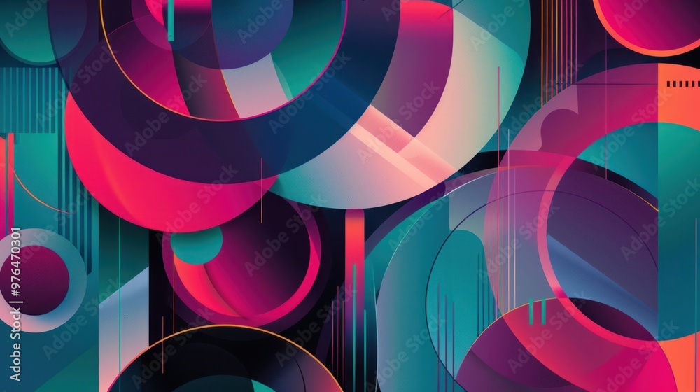 Abstract Geometric Pattern with Vivid Colors Abstract Geometric Pattern with Vivid Colors