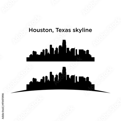 houston, Texas skyline. Detailed vector silhouette template