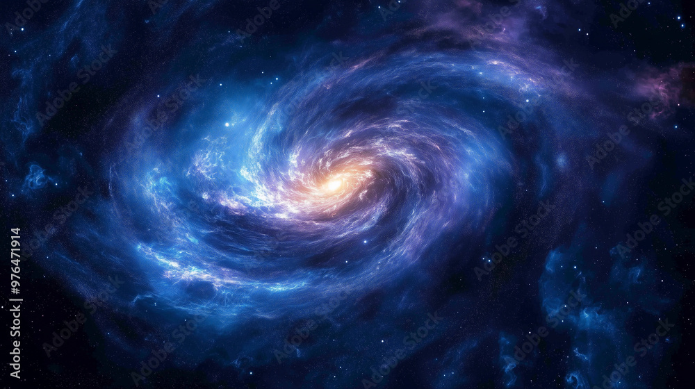 Swirling Galaxy in Deep Space with Vibrant Colors Swirling Galaxy in Deep Space with Vibrant Colors