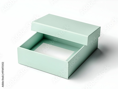 A minimalist mint green box with a lid, perfect for storing small items or as a stylish gift container.