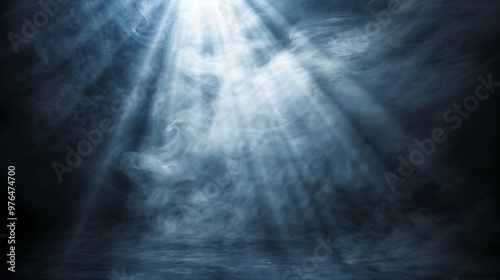 A Spotlight Illuminating Smoke and a Dark Surface