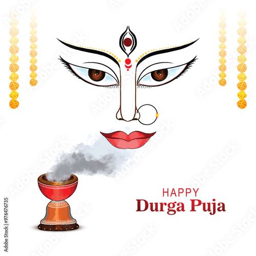 Hindu festival shubh navratri or durga puja celebration card background