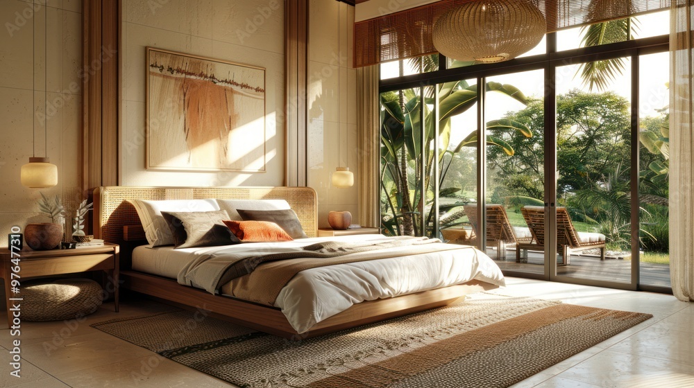 Modern Bedroom with Tropical View Modern Bedroom with Tropical View
